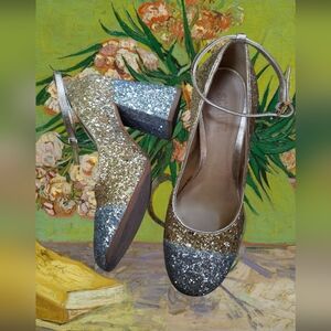 Schutz Dorothy high glitter heels 7